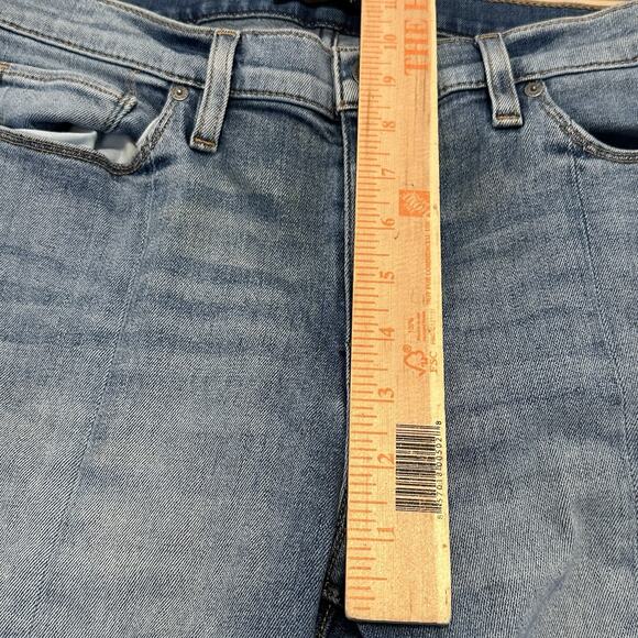 HUDSON Women 30 Jeans Split Leg Nico Mid Rise Cigarette Grommets Pintuck Lt Blue - Picture 14 of 15